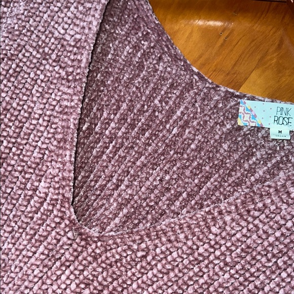 Pink Rose Light Plum V-Neck Sweater - Picture 5 of 5